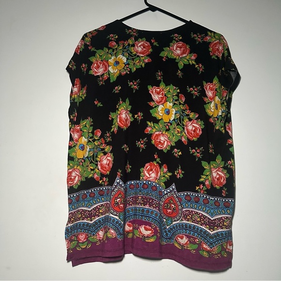 Johnny Was The Janie Favorite Dolman Artsy V-Neck Floral Tee Art To Wear Top Lg - Picture 13 of 14